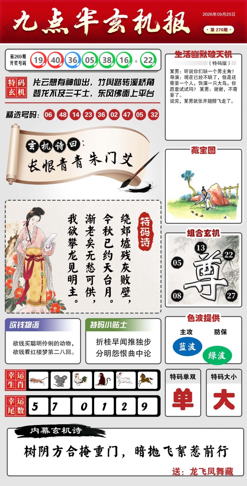 风云再起高手坛：270期九点半玄机报
