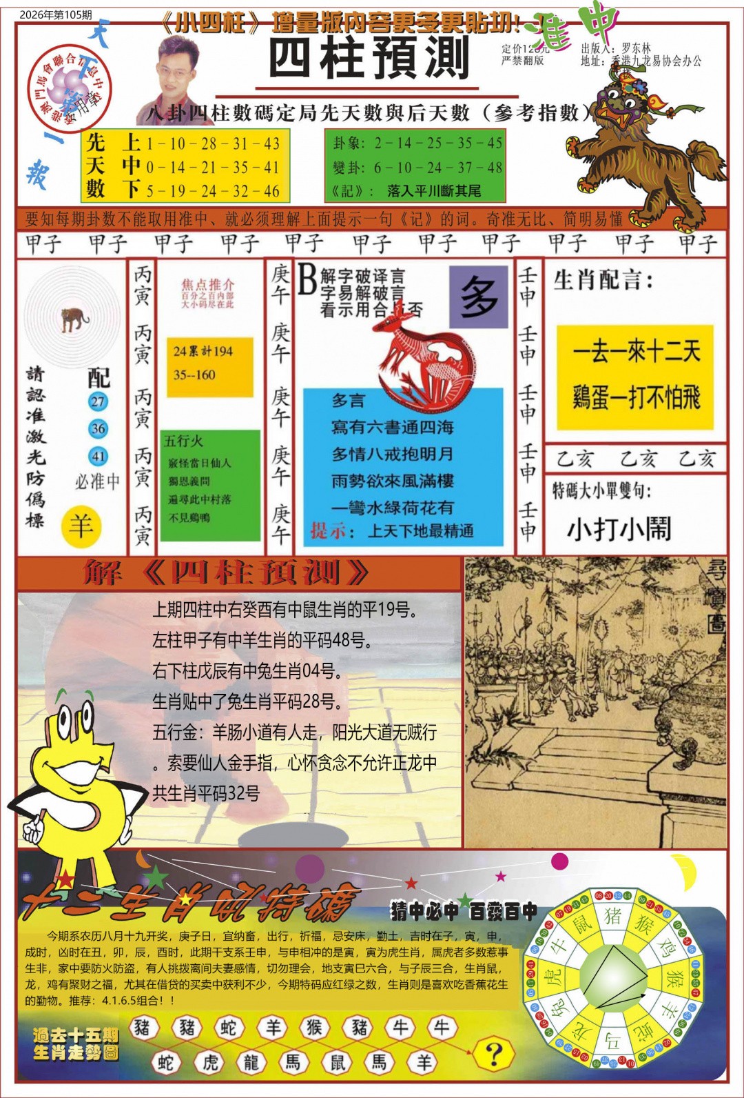 香港论坛105期：中四柱预测A