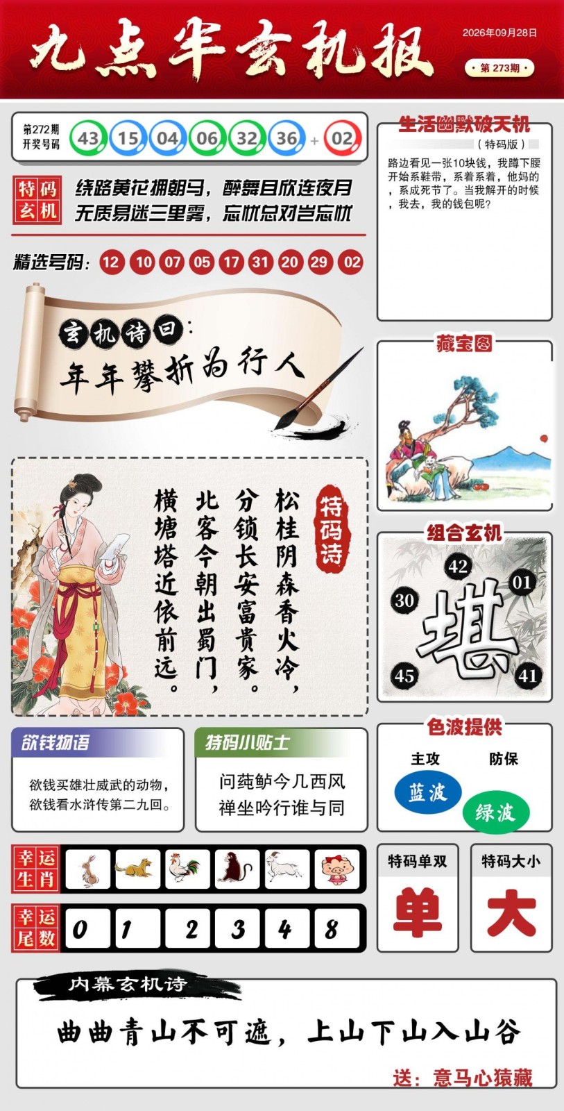 当前澳门彩273期：九点半玄机报