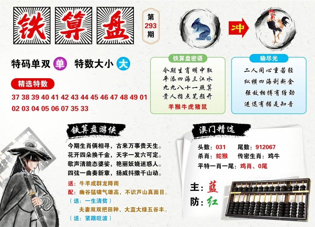 关注摇钱树，超越拆迁户！293期澳门铁算盘