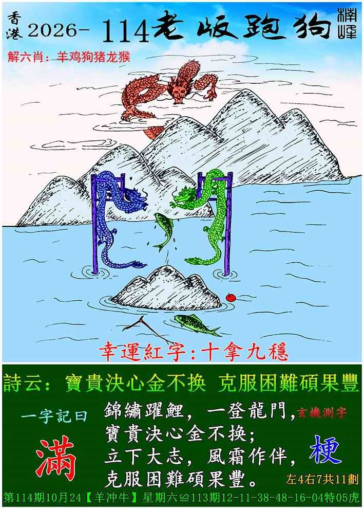金算盘114期：老版跑狗图