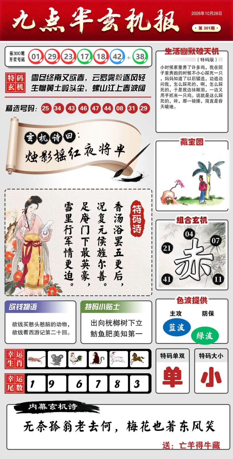 澳门跑狗论坛：301期九点半玄机报