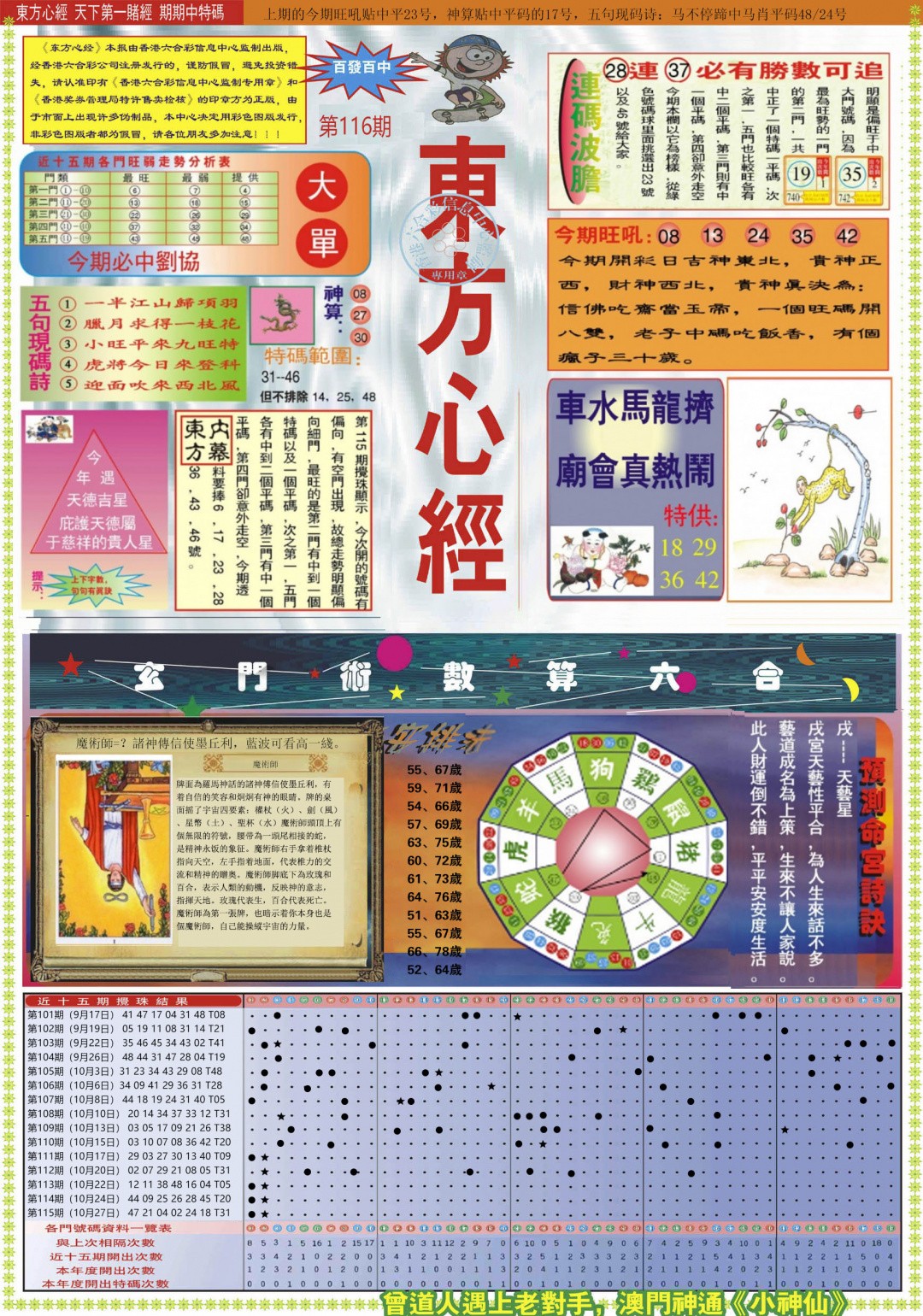 铁算盘官方网：116期东方心经A
