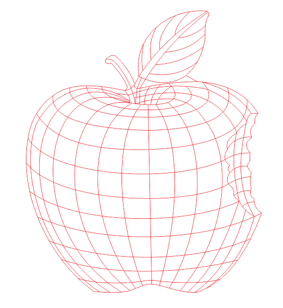 Manzana para lámpara de acrílico 3d