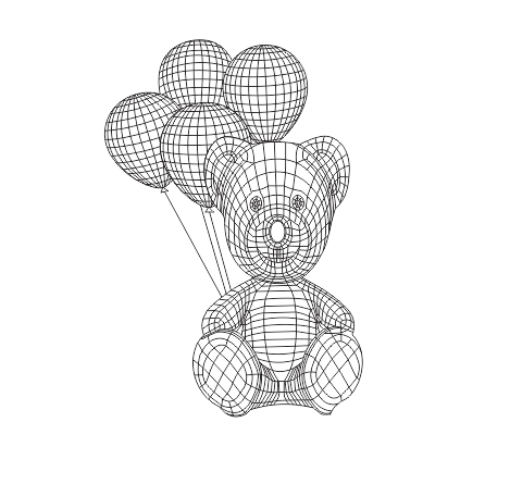 Oso con globos para lámpara de acrílico 3d